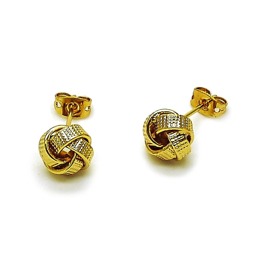 Gold Filled Stud Earring Love Knot Design Polished Golden Finish