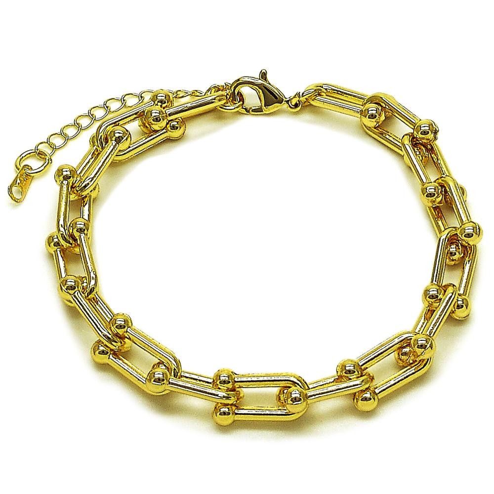 Gold Filled  Fancy Bracelet Polished Golden Finish 8 Inches Length