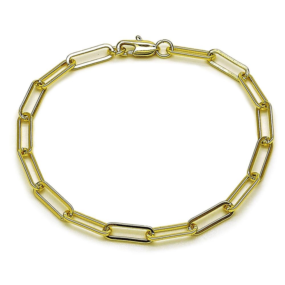 Gold Filled Fancy Bracelet Paperclip Design Polished Golden Finish 4 MM Thickness 7 Inches Length