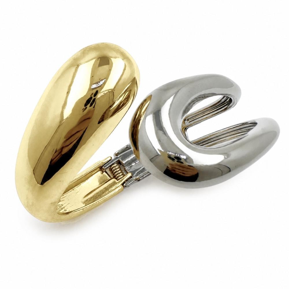 Gold Filled Bangle Teardrop Design Polished Two Tone 45 MM Thickness Size 5