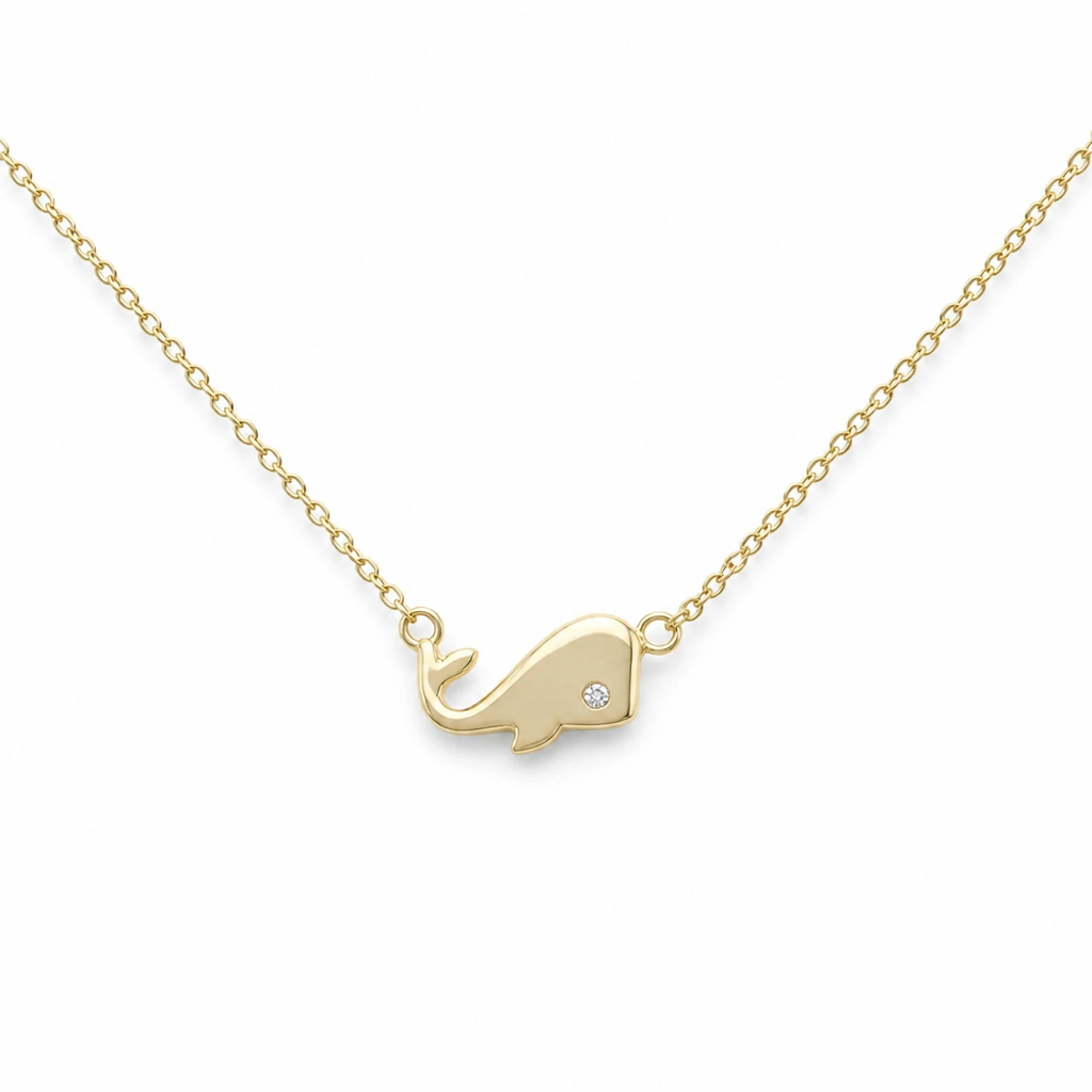 Sterling Silver Black PVD & Rose Gold Plated Dolphin Necklace
