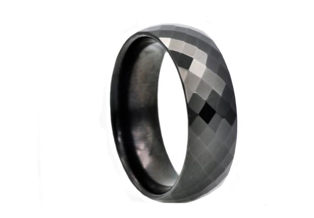 Men's Black Plated Tungsten Band Ring