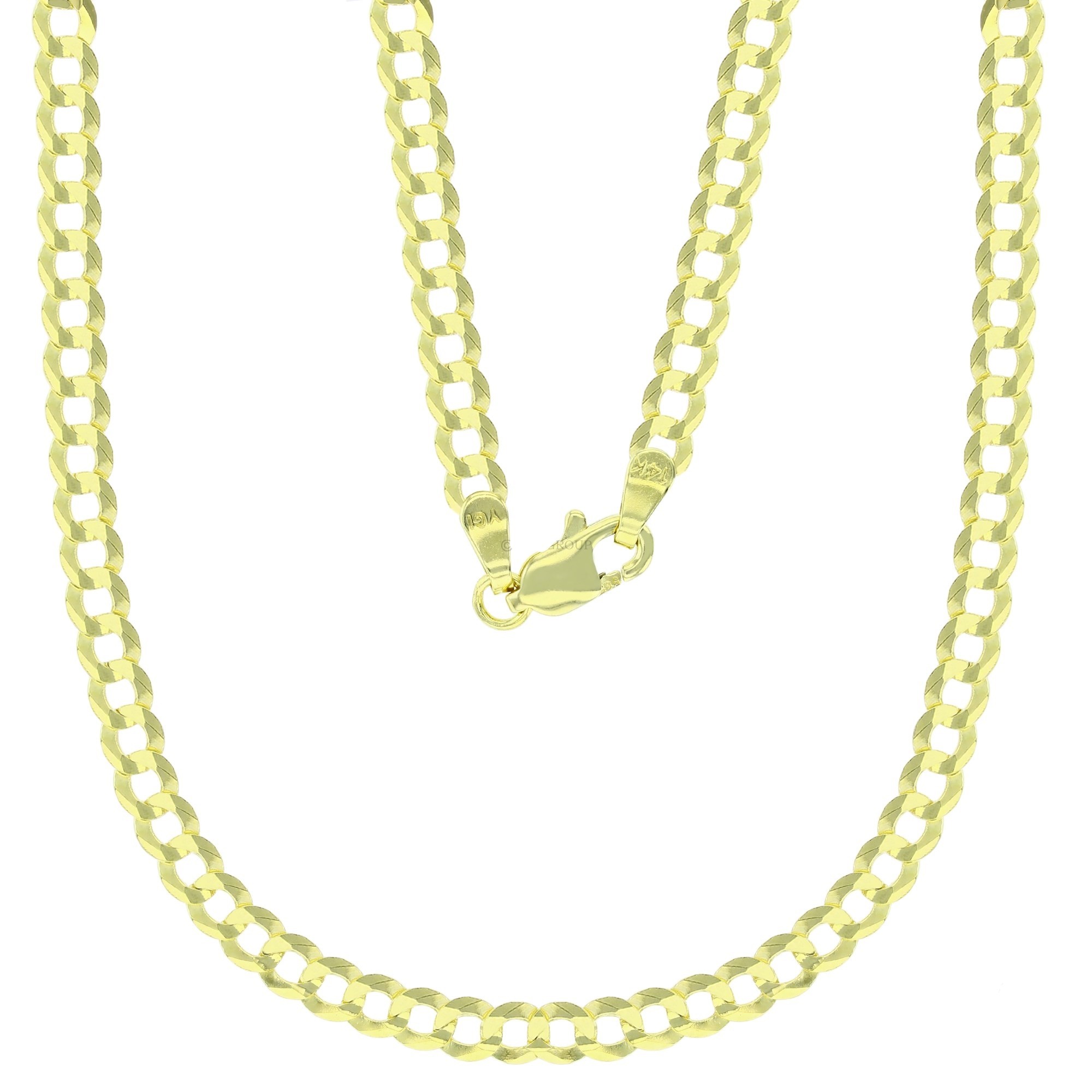 14KT Gold 18" Solid Yellow Cuban Chain 100 Gauge 3.80MM
