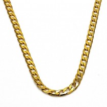 Gold Filled 18" Basic Necklace 4mm Curb Design Polished Finish Golden Tone