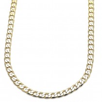 Gold Filled 20" Basic Necklace 5mm Curb Design Polished Finish Golden Tone