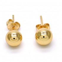 Gold Filled Ball Design 8mm Stud Earrings Golden Tone