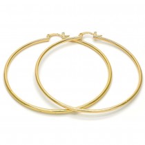 Gold Filled 5mmX60mm Hoop Earrings Golden Tone