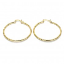 Gold Filled Hoop Earrings.2mmX35mm Golden Tone