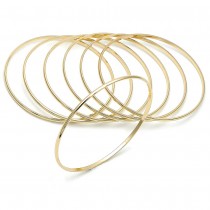 Gold Filled Semanario Bangles Polished Golden Finish 02 MM Thickness Size 5, 2.50 Diameter