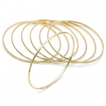 Gold Filled Semanario Bangle Polished Golden Finish 02 MM Thickness Size 6, 2.75 Diameter