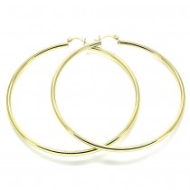 Gold Filled 5x80mm Extra Large Hoop Polished Finish Golden Tone
