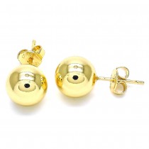 Gold Filled Ball Design 10mm Stud Earrings Golden Tone