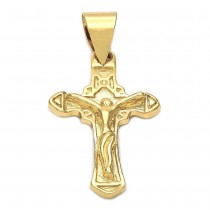 Gold Filled Religious Pendant Crucifix Design Golden Tone