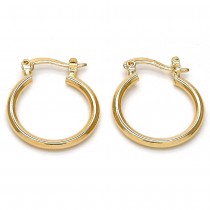 Gold Filled 2mmX15mm Small Hoop Earrings Polished Finish Golden Tone