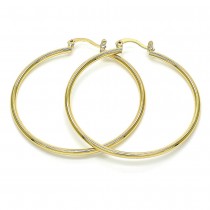 Gold Filled Hoop Earrings 2mmX40mm Golden Tone