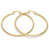 Gold Filled 5mmX50mm Hoop Earrings Golden Tone