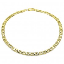 Gold Filled Anklet Mariner and Mariner Design Polished Golden Finish 100 Gauge 4 MM Thickness 10 Inches Length