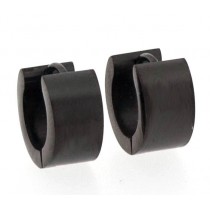 Stainless Steel Black Tone Unisex Earrings