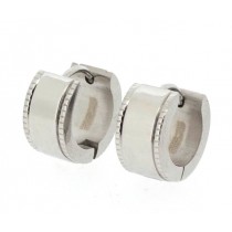 Stainless Steel Silver Tone Unisex Earrings