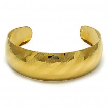 Gold Finish Cuff Bangle Polished Golden Tone (25 MM Thickness, One size fits all)