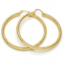 Gold Filled Large Hoop Earrings Hollow Design Tri Tone 60mm