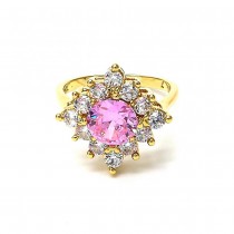 Gold Filled Multi Stone Ring Diamond Design With Cubic Zirconia Golden Tone