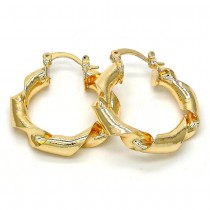 Gold Filled Medium Hoop Twist Design Polished Finish Golden Tone 32MM