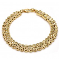 Gold Filled Fancy Bracelet Diamond Cutting Finish Golden Tone