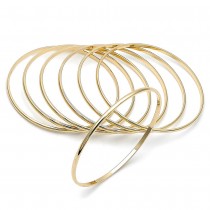Gold Filled Semanario Bangle Polished Golden Finish 02 MM Thickness Size 4, 2.25 Diameter