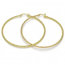 Gold Filled 60mm Medium Hoop Earrings Golden Tone