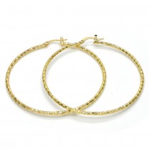 Gold Filled 60mm Medium Hoop Earrings Golden Tone