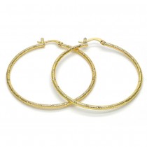 Gold Filled 50mm Medium Hoop Earrings Golden Tone