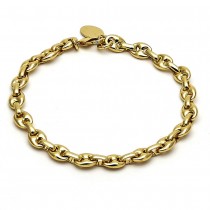 Gold Filled Basic Bracelet Puff Mariner Design Polished Finish Golden Tone