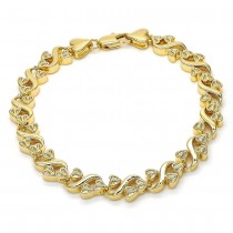 Gold Filled Fancy Bracelet Heart Design Polished Finish Golden Tone