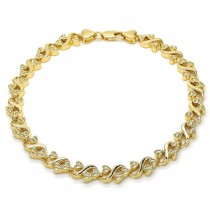 Gold Filled Fancy Anklet Heart Design Polished Finish Golden Tone
