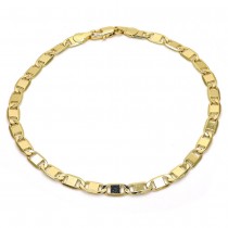 Gold Filled Gucci Link Design Ankle Bracelet Golden Tone
