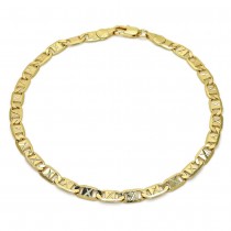 Gold Filled Gucci Link Design Ankle Bracelet Golden Tone