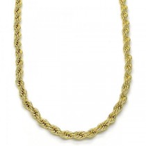 Gold Filled 4mm 24" Basic Necklace Rope Design Polished Golden Tone