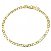 Gold Filled Basic Anklet Curb Design Polished Finish Golden Tone
