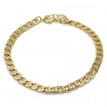 Gold Filled Basic Bracelet Pave Cuban Design Polished Finish Golden Tone