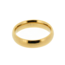 Stainless Steel Yellow Gold Plated 5mm Ring 