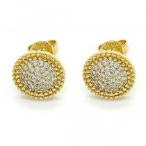 Gold Filled Golden Tone Stud Earring With Cubic Zirconia 