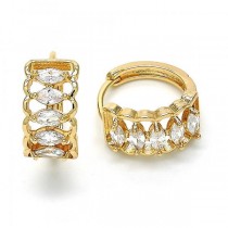Gold Filled Gold Plated Huggie Hoop With Cubic Zirconia