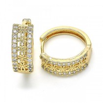 Gold Filled Gold Plated Huggie Hoop with Cubic Zirconia