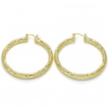 Gold Filled 50mm Large Hoop Matte Finish Golden Tone