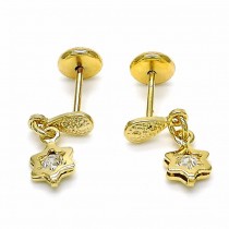 Gold Filled Stud Earring Star Design Polished Finish Golden Tone
