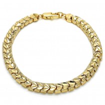 Gold Filled Fancy Bracelet Heart Design Polished Finish Golden Tone