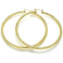 Gold Filled 2x80mm Extra Large Hoop Hollow Design Diamond Cutting Finish Golden Tone