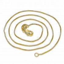 Gold Filled 18" Basic Necklace Box Design Polished Finish Golden Tone