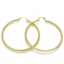 Gold Filled 60mm Medium Hoop Earrings Golden Tone